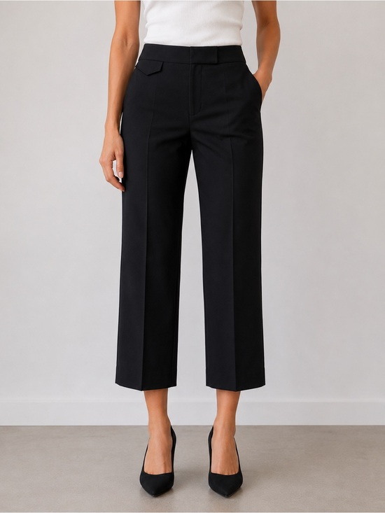 Worthington Pants - Worthington Black Cropped Straight-Leg Trousers